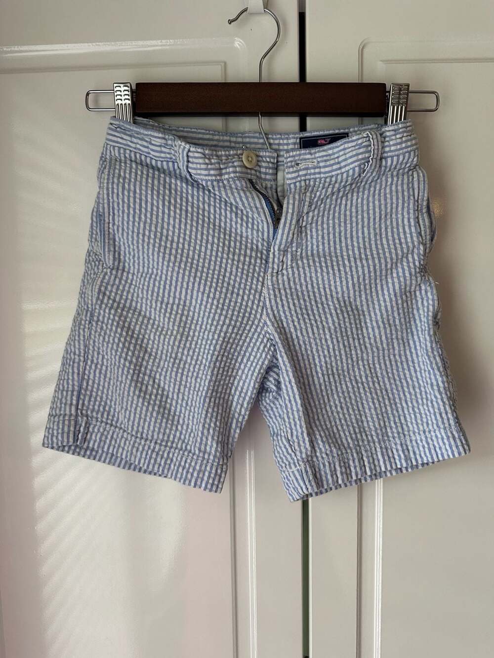 Vineyard Vines Seersucker Shorts Size 6 Blue White Striped Cotton